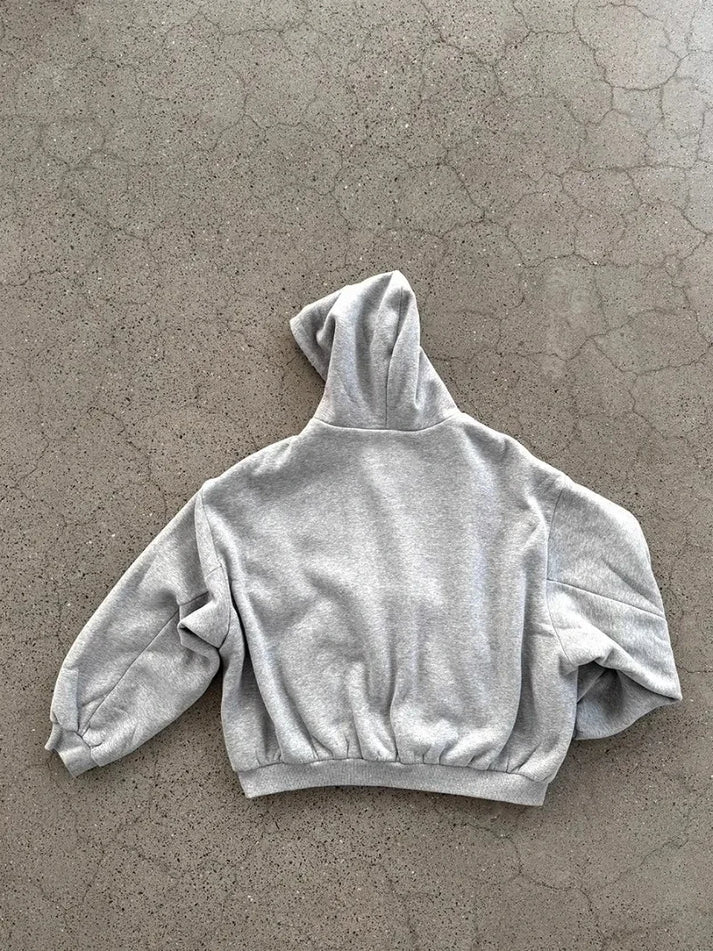 Two Side Plaid Zip Hoodie